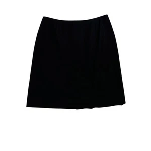 Casual Corner Vintage 90's Stretch Wool Knee Length Black Corpcore Skirt Size 10 - Picture 1 of 5