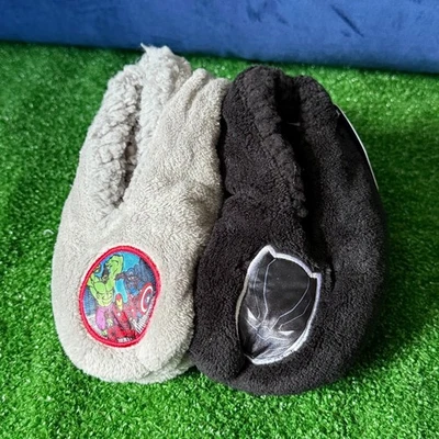 Marvel Avengers Black Panters 2-Pairs Grippy Slipper Socks Kids Size M/L NEW - Image 1 of 4