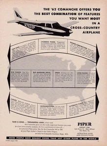 1962Piper Comanche Aircraft Ad 11/26/2025r - Picture 1 of 1