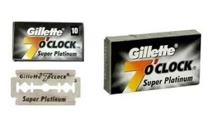 100 pc GILLETTE 7 O' CLOCK Super Platinum BLADES | double edge razor blade - Picture 1 of 3
