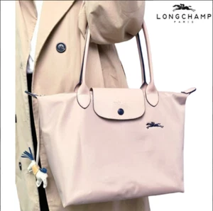 NEW Longchamp Le Pliage Horse Tote Shoulder Bag Pink Beige Outlet Products Japan - Picture 1 of 11