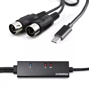 DOREMIDI USB-C Type-C a MIDI cavo convertitore interfaccia 5 pin per Windows Mac - Foto 1 di 10