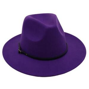 Wide Brim Wool Felt  Panama Cowboy Girl Hat Casual Jazz Cap for Men Women