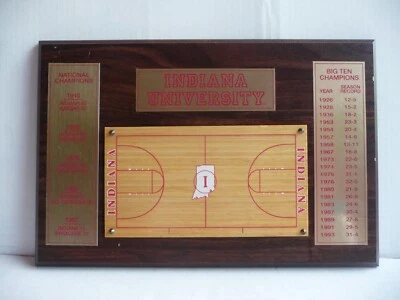1993 Custom Made Indiana Hoosiers Basketball Wall Plaque Championship List - Image 1 of 4