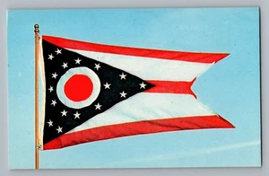 Postal a color vintage bandera del estado de Ohio Ohio de los años 50 - Imagen 1 de 2