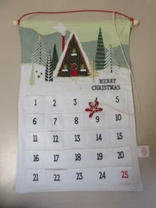 Wondershop Christmas Countdown Advent Calendar Fabric Hanging 22" x 14.5" - Picture 1 of 5