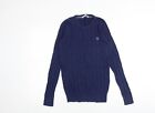 Crew Clothing Womens Blue Round Neck 100% Cotton Pullover Jumper Size 14
