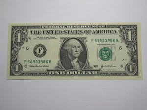 $1 2003 Radar Serial Number Federal Reserve Currency Bank Note Bill UNC 68933986 - Picture 1 of 2