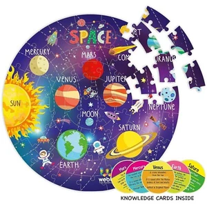 Amazing Outer Space Solar System Jigsaw Floor Puzzle with 4 Double Sided Flashca - Picture 1 of 5
