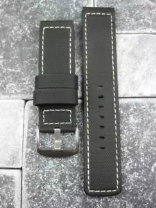 New 20mm PVC Rubber Band Black Diver Watch Strap Maratac Elite White for OMEGA - Picture 1 of 5