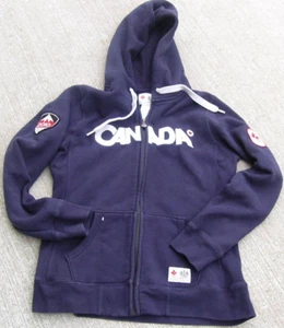 2010 Olympic Hudsons Bay Blue Zip Up Hooded Jacket Team Canada Womens M - Picture 1 of 3