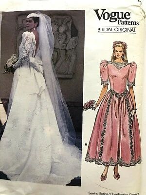 Vintage 1980's VOGUE Pattern 1983 Size 10 Wedding Bridesmaid Prom Dress Cut Out - Image 1 of 4