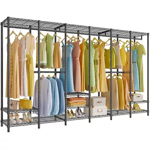 Open Box VIPEK Extra Large Portable Closet Rack Heavy Duty Clothing Rack Black - Picture 1 of 8