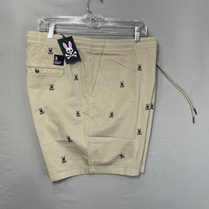 $ 105 neue Psycho Hase E Taillenshorts Herren XXXL 3XL hellbraun bestickt Stretch Golf - Bild 1 von 17
