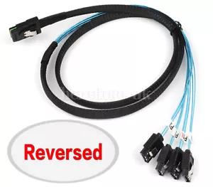 1M Reverse Mini SAS SFF-8087 36P to 4 SATA 7-Pin Splitter Data Adapter Cable - Picture 1 of 12