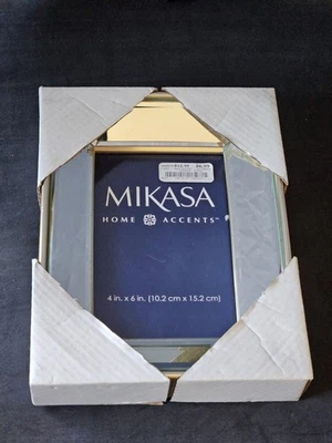 Mikasa 4x6 Photo Picture Frame Beveled Mirror Champagne Simple Elegance NIB - Image 1 of 4