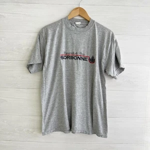 *flaw vintage Sorbonne Universite de Paris - Gray heather T-shirt, size L - Picture 1 of 7