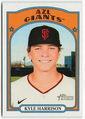 2021 Kyle Harrison Topps Heritage Minor League Rookie - San Francisco Giants - Image 1 of 2
