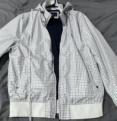 Brooks Brothers Мужская куртка маленький ветровка белый синий чек - Изображение 1 из 4