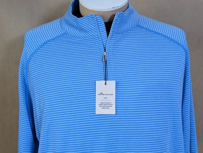 Peter Millar Perth Performance Quarter Zip Pullover Mens XXL Seaside Golf LOGO - Image 1 of 4