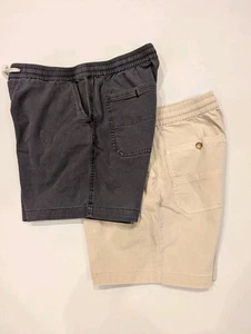 Pantalones Cortos Marine Layer Saturday Para Hombre Medianos Negros Beige Cordón Elástico Lote de 2 - Imagen 1 de 21