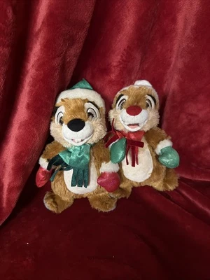 Disney land Paris 9" Plush Chip & Dale Chipmunks Christmas Holiday  - Image 1 of 4