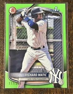 2025 Bowman BP-71 Richard Matic 1st Bowman Neon Green /399 - New York Yankees - Bild 1 von 2
