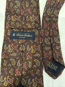 Brooks Brothers Makers Merchants braun marine rot Paisley 100% Seide - Bild 1 von 6