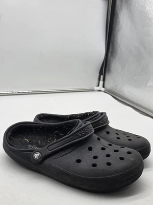 Zuecos Crocs Zapatos Mujer 8 Mujer 10 Negro Forrado Difuso Doble Comodidad Sin Cordones Foto 1 de 4