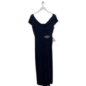 Alex Evenings Women's Cowlneck Embellished Formal Evening Dress Gown Size 10 - Picture 1 of 6