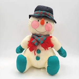Russ Berrie Frosty Nylon Snowman Plush Puffy Parachute Material Scarf Christmas - Picture 1 of 8