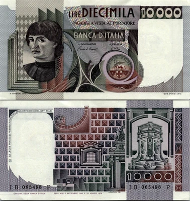 Italy 10,000 Lire 1976 AU - UNC Pick # 106a - Image 1 of 2