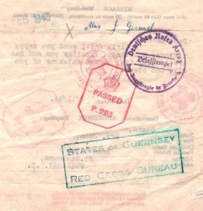 GB Channel Islands WW2 RED CROSS Message 1942 Huddersfield Guernsey MAX143 - Picture 1 of 8