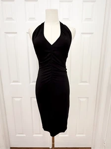 Mini Vestido Vintage Versace Jeans Couture Negro Halter Sin Espalda Acanalado S 42 Nuevo con Etiquetas - Imagen 1 de 7