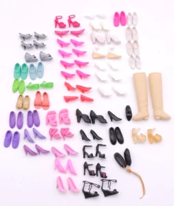 Mixed Lot 48 Pair Doll Shoes Boots Sneakers Heels Flats ?Vintage? ?Barbie? - Picture 1 of 8
