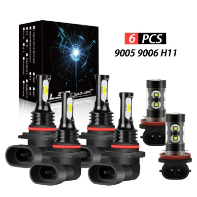 For Mitsubishi Lancer 2008 2009 2010 2011 2012 2013 LED Headlight+Fog Light Bulb - Image 1 of 4