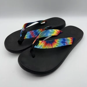 Chaco Men’s Rainbow Tie Dye Flip Flop Thong Sandals Size 13 Casual Beach Shoe - Picture 1 of 6