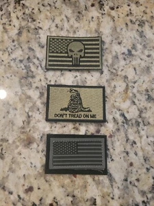 3er Pack Aufnäher US Flagge, Punisher, don't tread on me - Bild 1 von 4