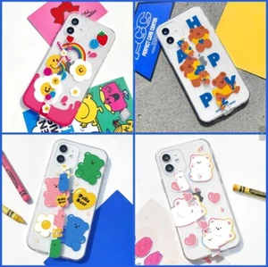🇰🇷【KoreanPhone Case+Strap Set】Clear Jelly Easy Grip Anit-Fall iPhone Galaxy - Picture 1 of 17