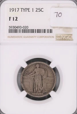 1917 Standing Liberty Silver Quarter Type 1 - NGC F-12 #020 - Image 1 of 2