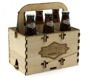Holz Six 6er Pack Puzzle BIERHALTER Boulevard Braukiste mit Flaschenöffner - Bild 1 von 6
