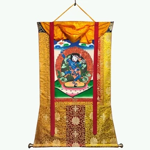 Simhamukhai Thangka, Seidenbrokat Simhamukha Thangka Gemälde - Bild 1 von 4