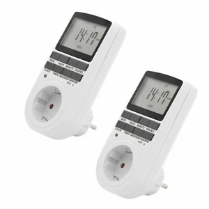 2x Digitale Zeitschaltuhr Steckdose Wochenzeitschaltuhr 3680W 24Std Timer Innen - Bild 1 von 7