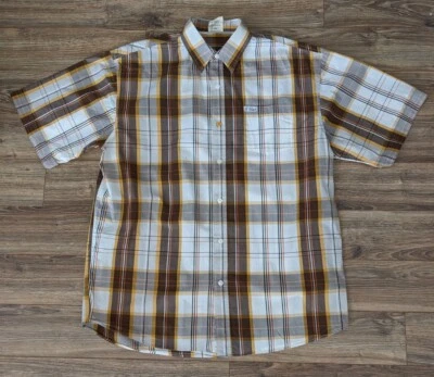 VTG Y2K G-Unit 50 Cent Hip Hop Mens Brown Yellow Plaid SS Button Up Shirt - 2XL  - Image 1 of 4
