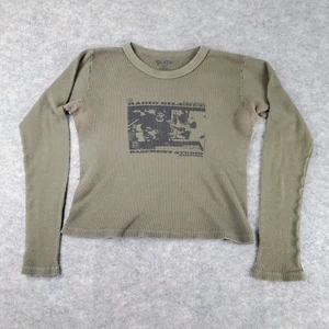John Galt Shirt Women Small Green Crew Neck Long Sleeve Graphic Radio Silence - Picture 1 of 16