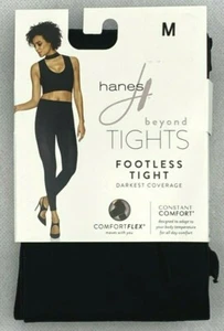 Hanes Beyond Tights Footless Darkest Coverage Black Size Medium M Free Shipping! - Picture 1 of 2