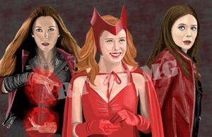 Marvel Scarlett Hexe Wanda hochwertiger Kunstdruck MCU Film Portrait 11x17 - Bild 1 von 1