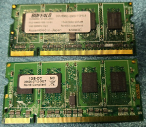 2 GB (2x 1GB) DDR2 PC2-6400S 800 MHz SDRAM Speicher D2U800C-200S-1GHJJ