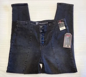 Damen No Boundaries hohe kurze Skinny Stretchjeans SCHWARZ WASCH Größe 13 NEU - Bild 1 von 5