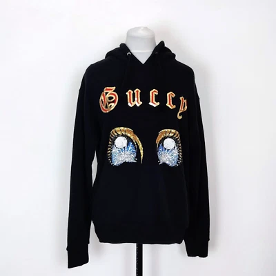 Gucci Hoodie Size XS Chikae Ide 2018 Sequin Manga Eyes Loopback Cotton Oversized - Image 1 of 4